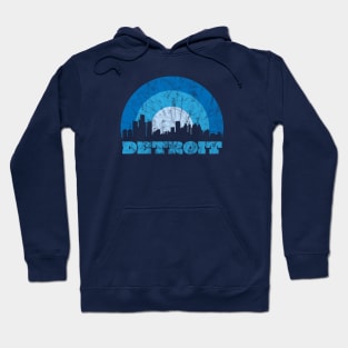 Detroit Vintage Sunrise - Football Colors Hoodie